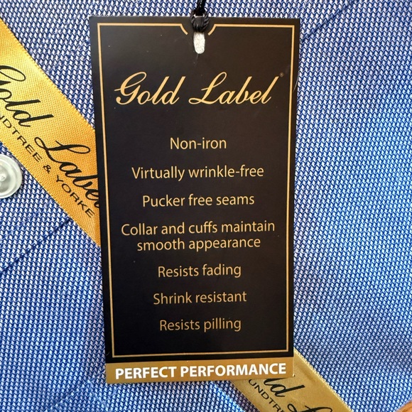 Roundtree & Yorke Gold Label Blue Dress Shirt - Picture 5 of 5
